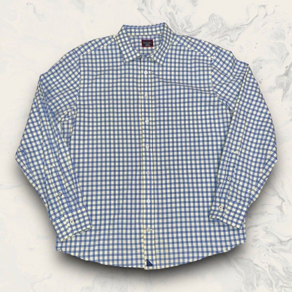UNTUCKit Blue Yellow Long Sleeve Cotton Button Down Men’s Size XXL